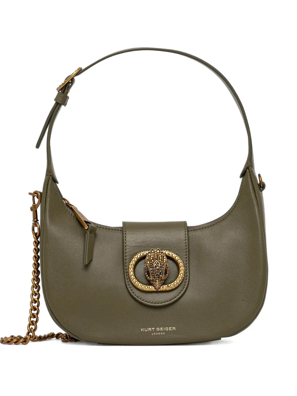 Kurt Geiger London embellished chain satchel | Green | Image 1