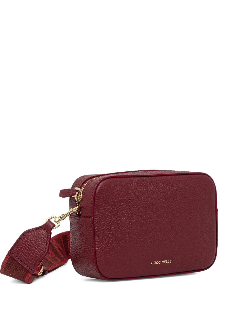 Coccinelle top-zip logo-lettering cross body bag - Rosso