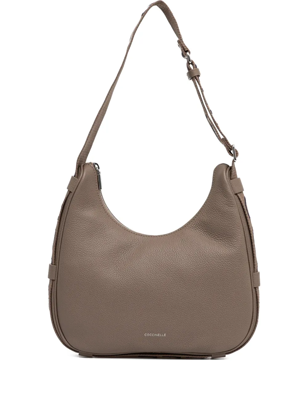 Coccinelle logo-strap zip-up tote bag - Neutrals