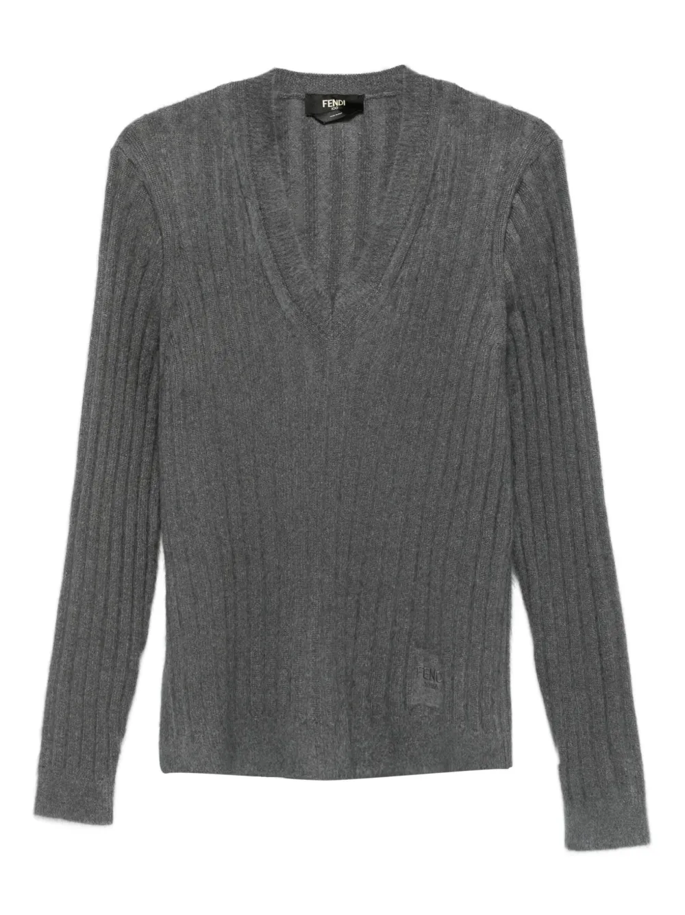 FENDI suéter con cuello en V | gris | Image 1