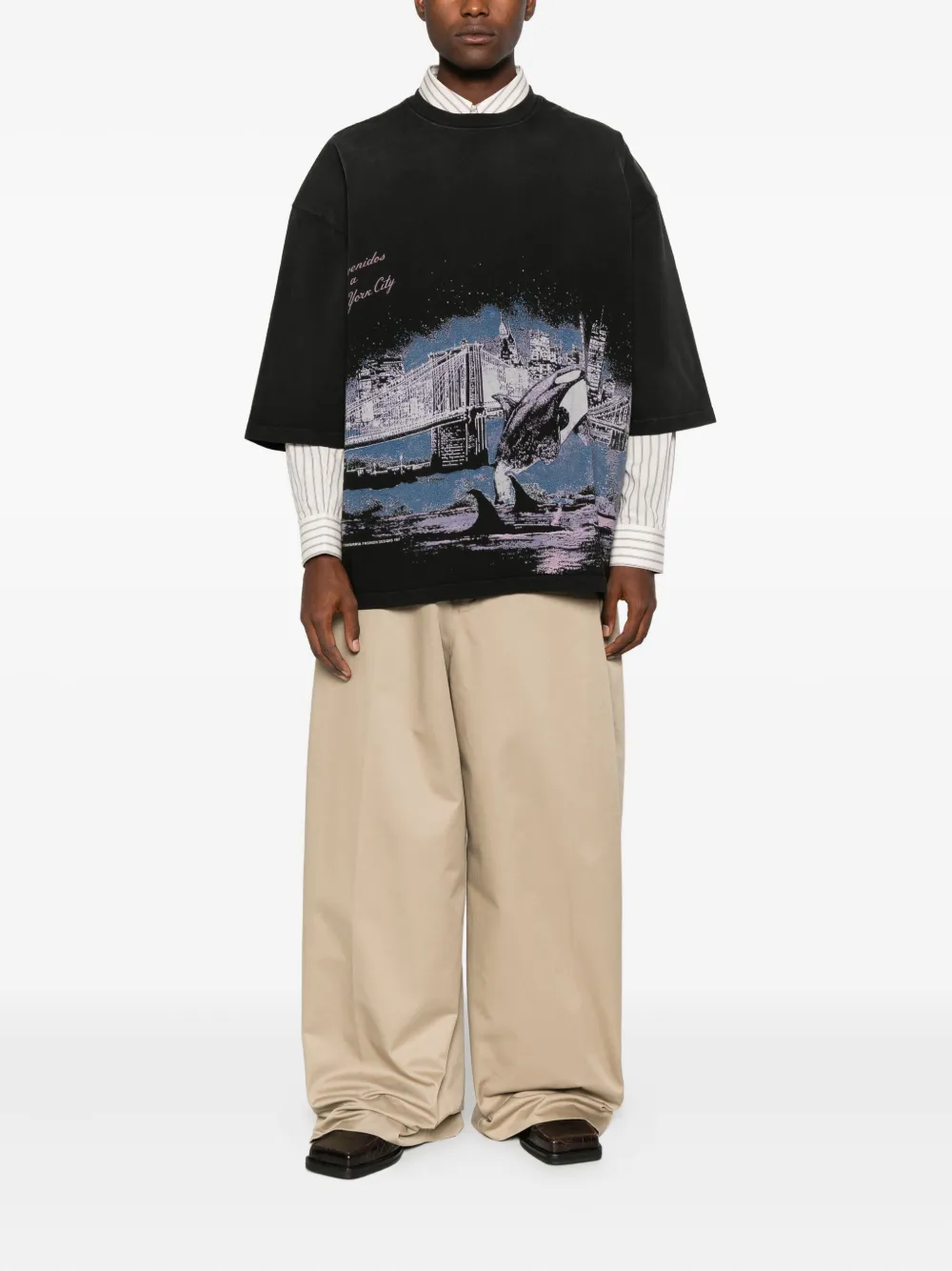 Willy Chavarria Free Willy Buffalo Printed Cotton T-shirt In Multi