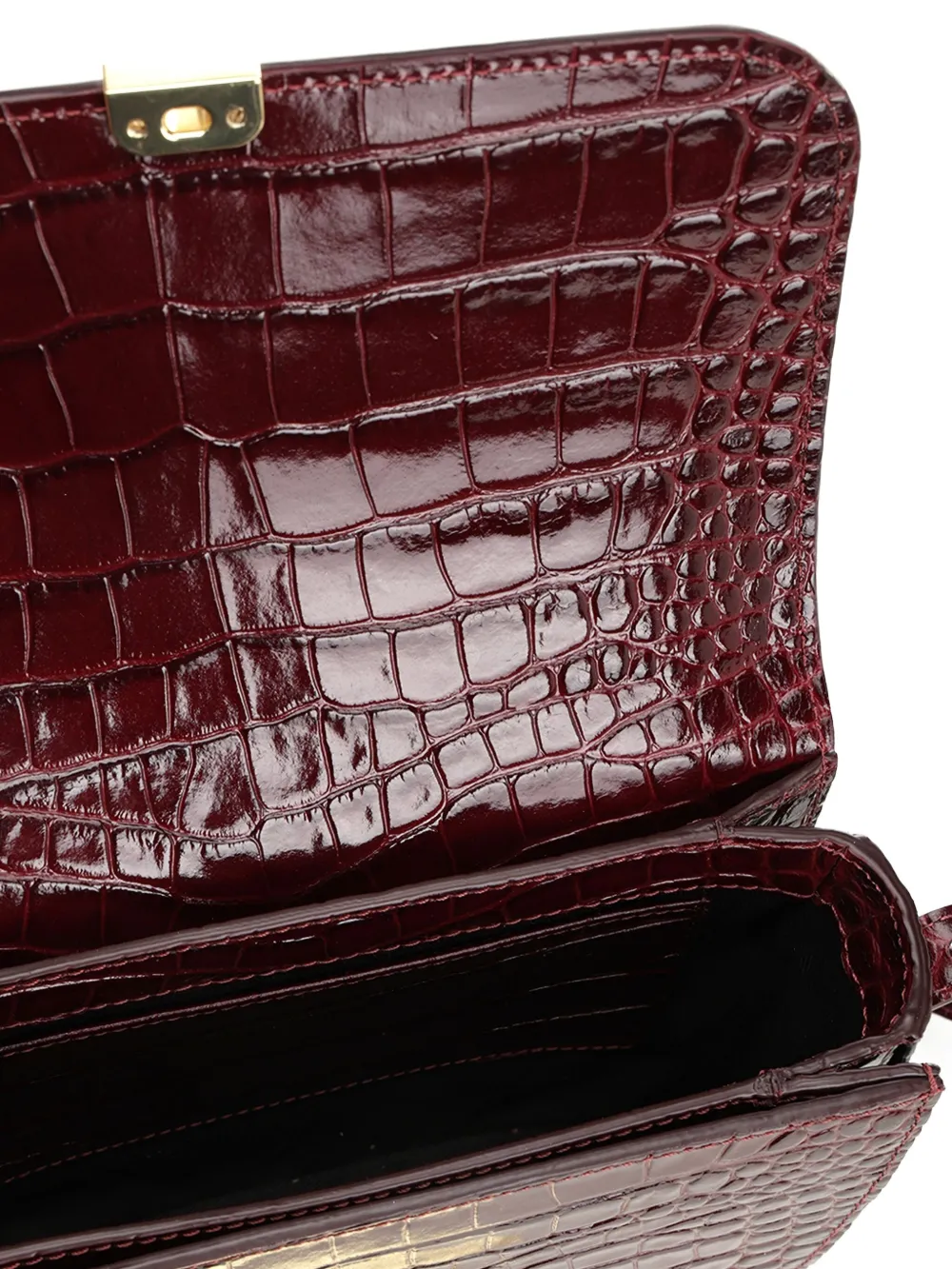 Maison Kitsuné Schoudertas met krokodillen-reliëf Bruin