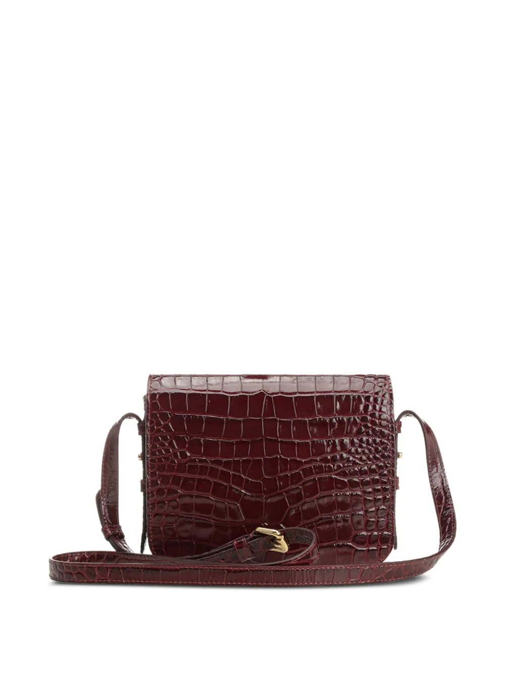 Maison Kitsuné Schoudertas met krokodillen-reliëf Bruin