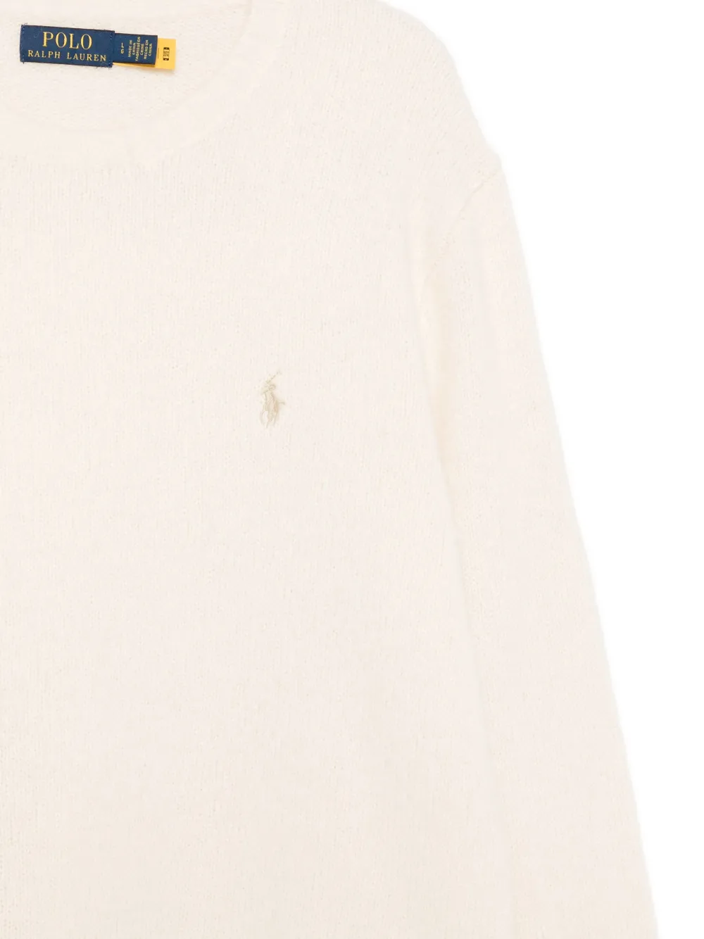 Polo Ralph Lauren Crewneck Sweater In Soft Cream Alpaca Blend In Neutral