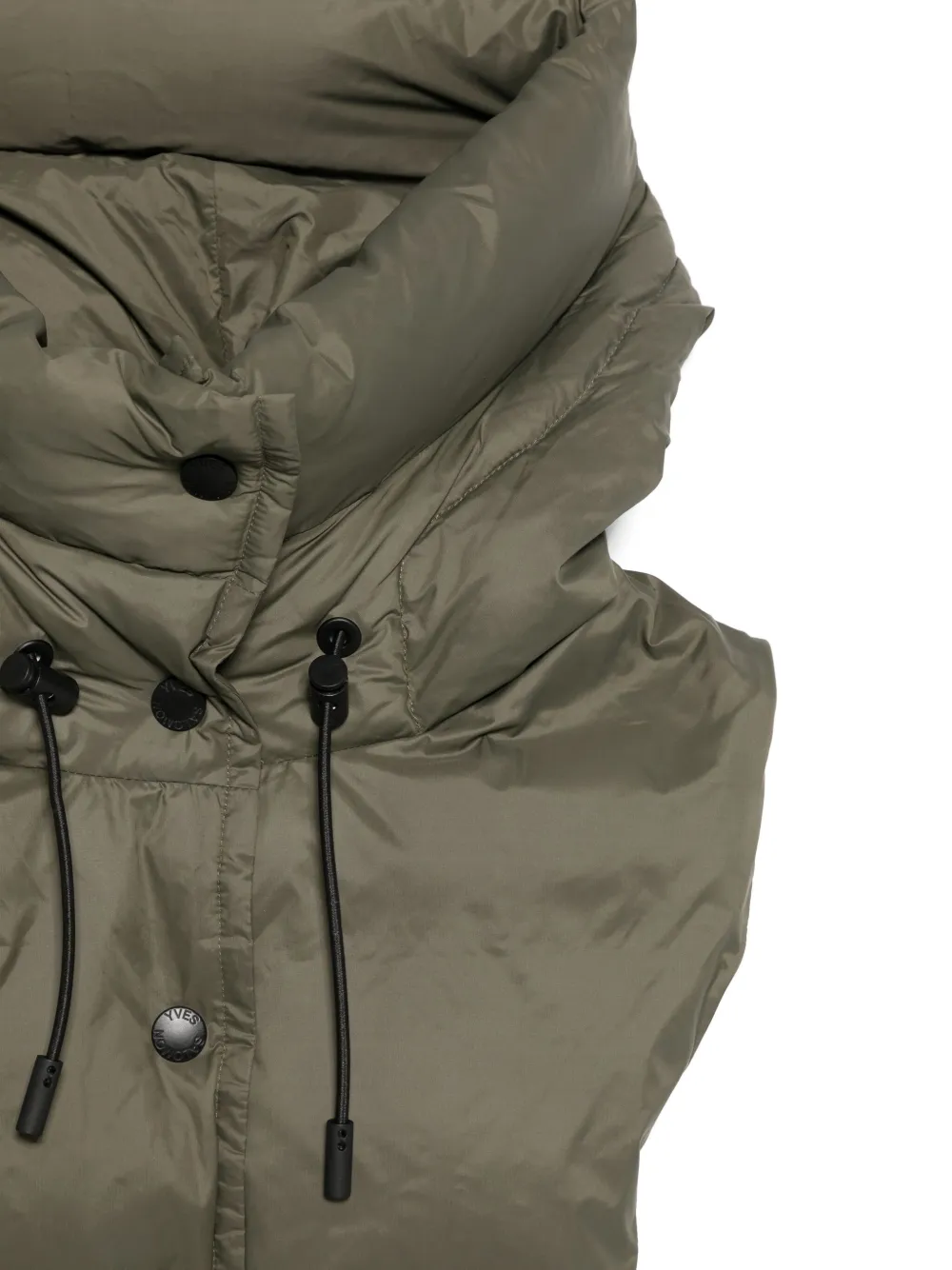 Yves Salomon Sleeveless Puffer Jacker In Green