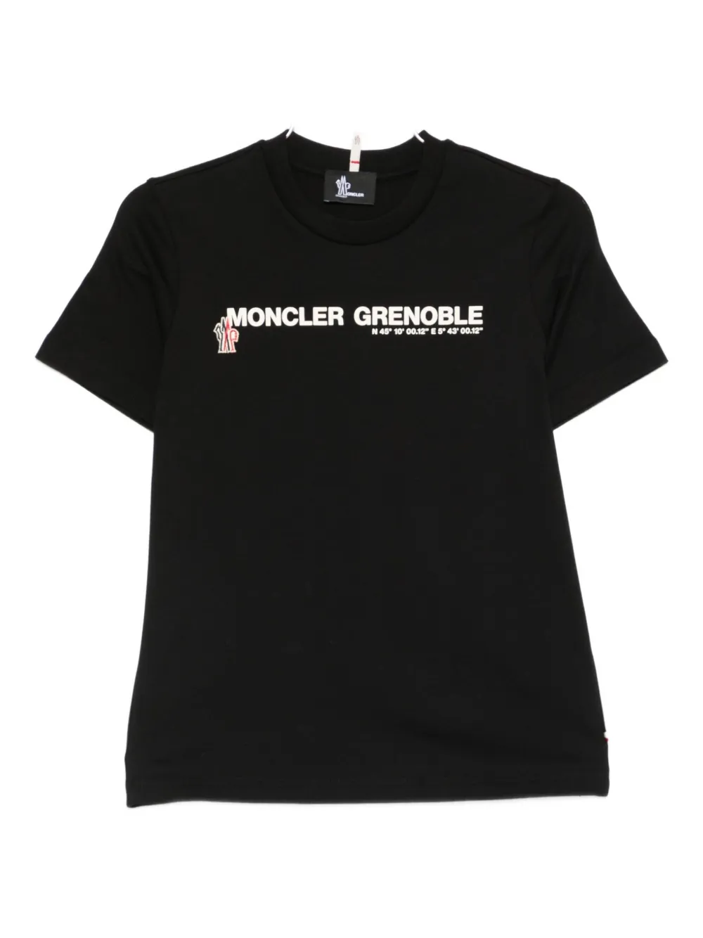 Moncler Contrasting Logo T-shirt In Black