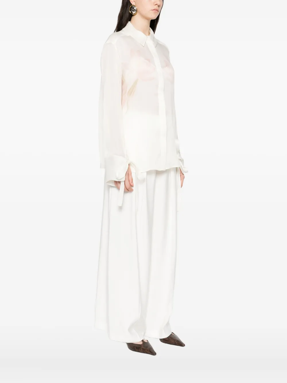 Occleus Giana Silk Shirt In White
