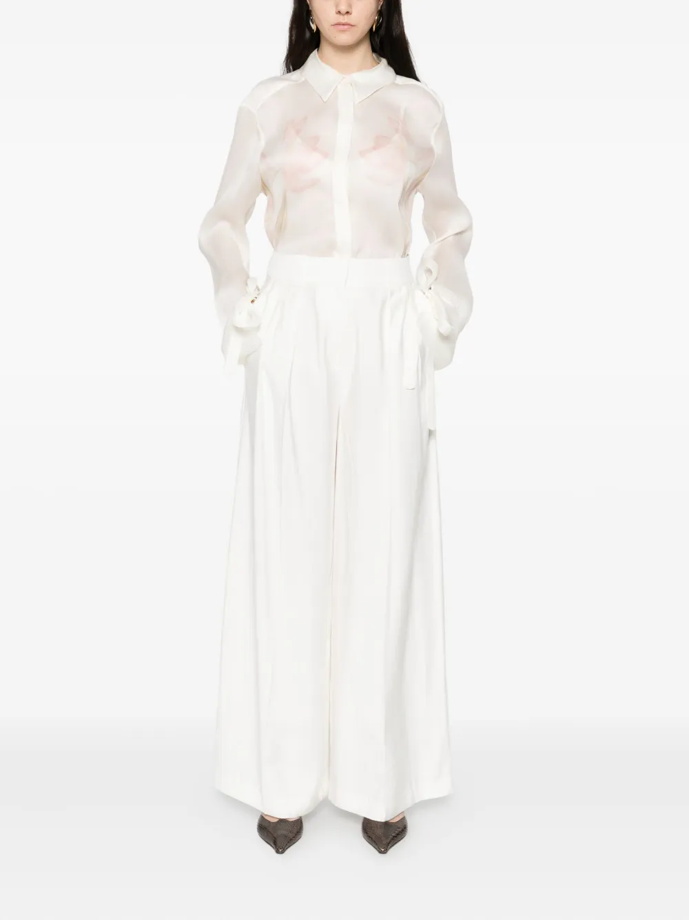 Occleus Giana Silk Shirt In White