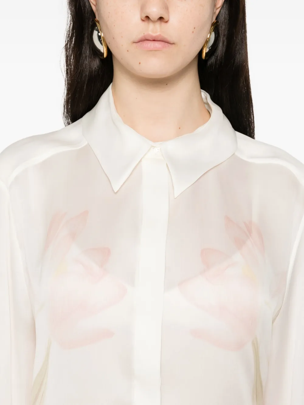 Occleus Giana Silk Shirt In White