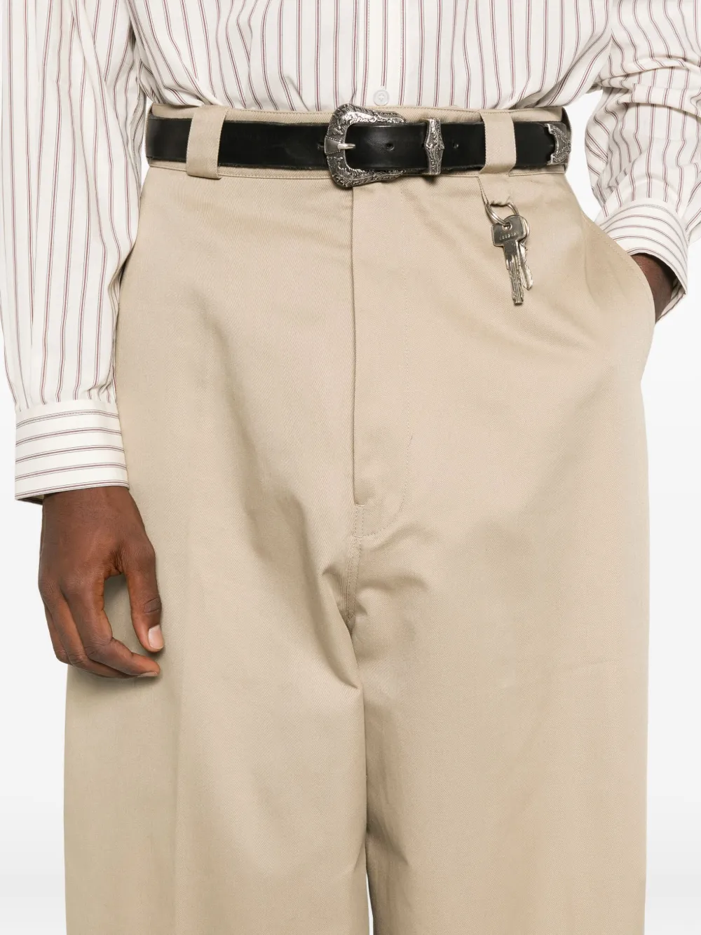 Willy Chavarria Broek met wijde pijpen Beige