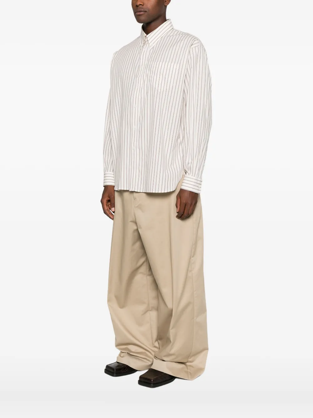 Willy Chavarria Striped Shirt In Neutral