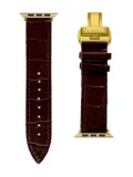 VELANTE crocodile-embossed Apple watch strap - Brown