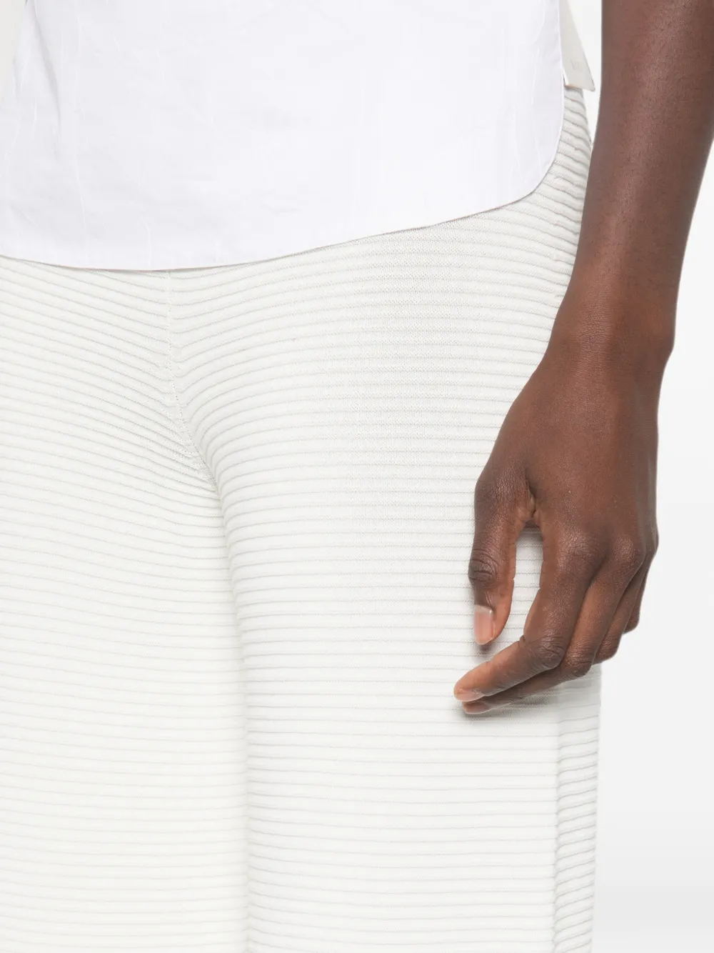 Liviana Conti Ribgebreide broek Beige
