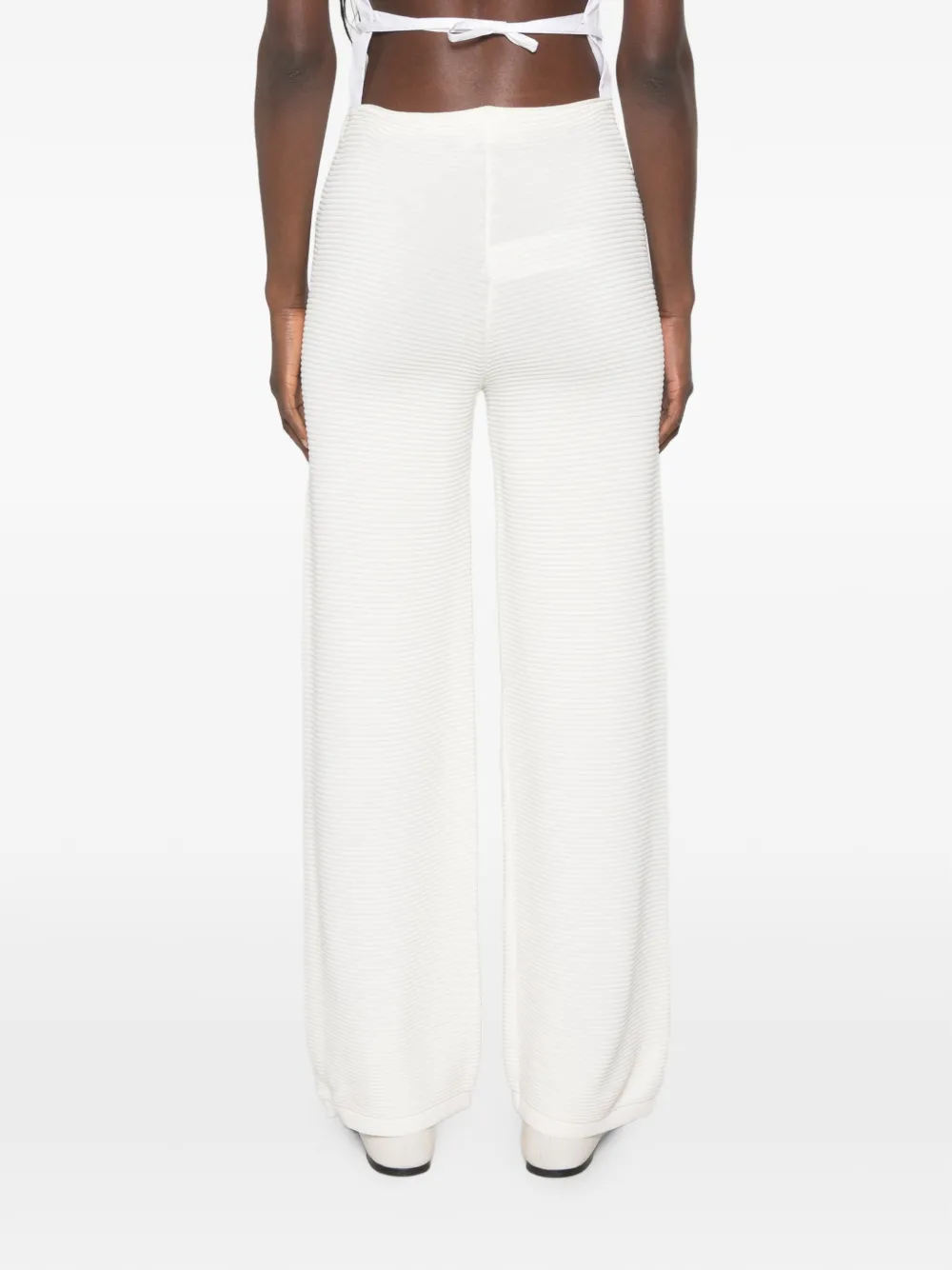 Liviana Conti Ribgebreide broek Beige