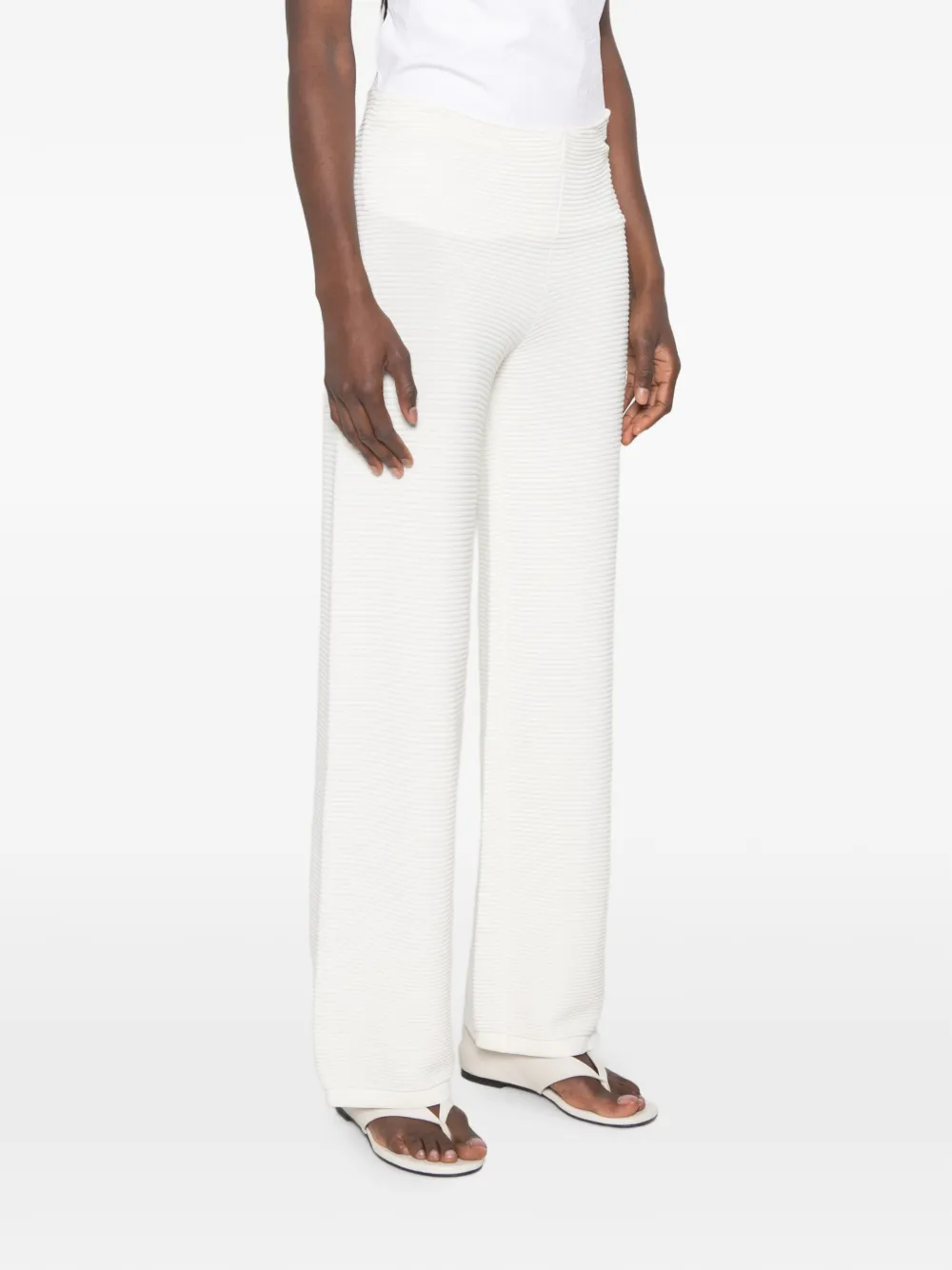 Liviana Conti Ribgebreide broek Beige
