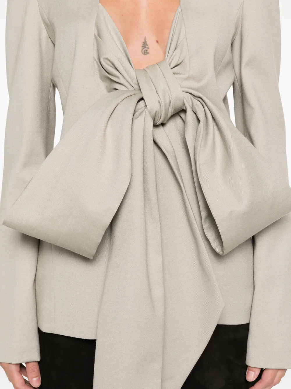 Erika Cavallini Blazer met striksluiting Beige