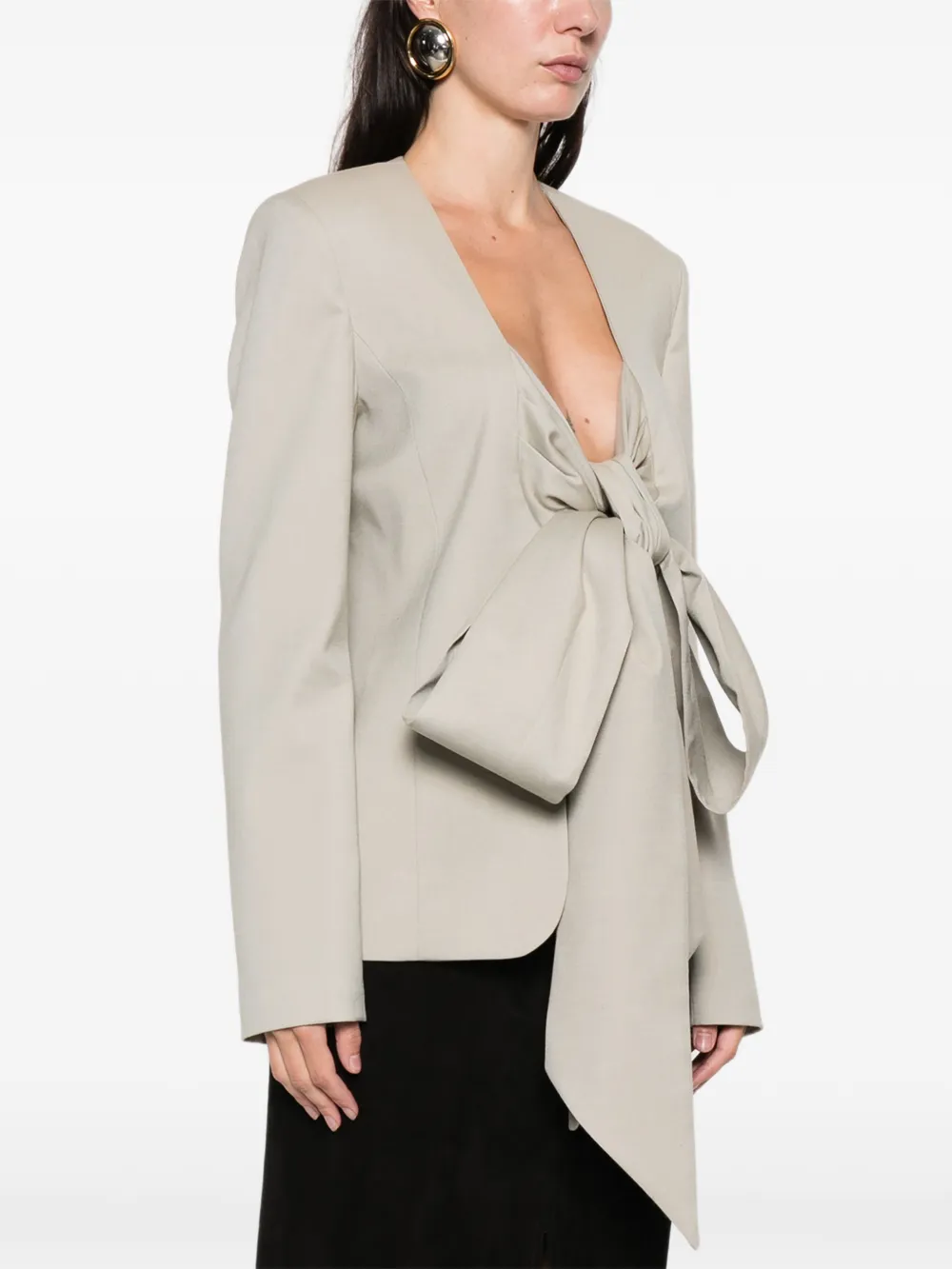 Erika Cavallini Blazer met striksluiting Beige