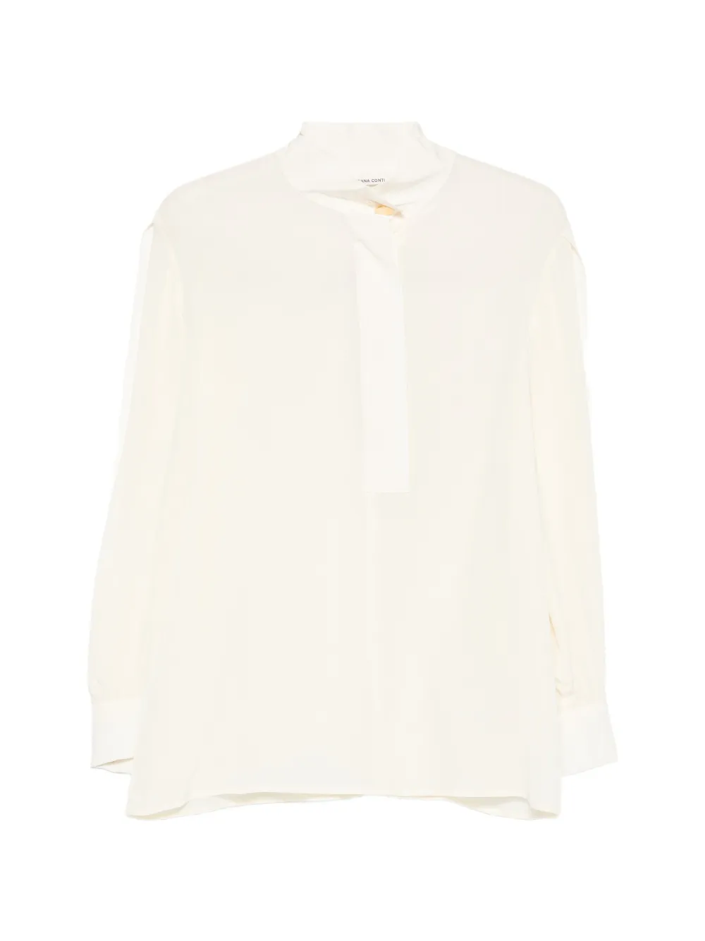 Liviana Conti mock-neck long-sleeve blouse - Toni neutri