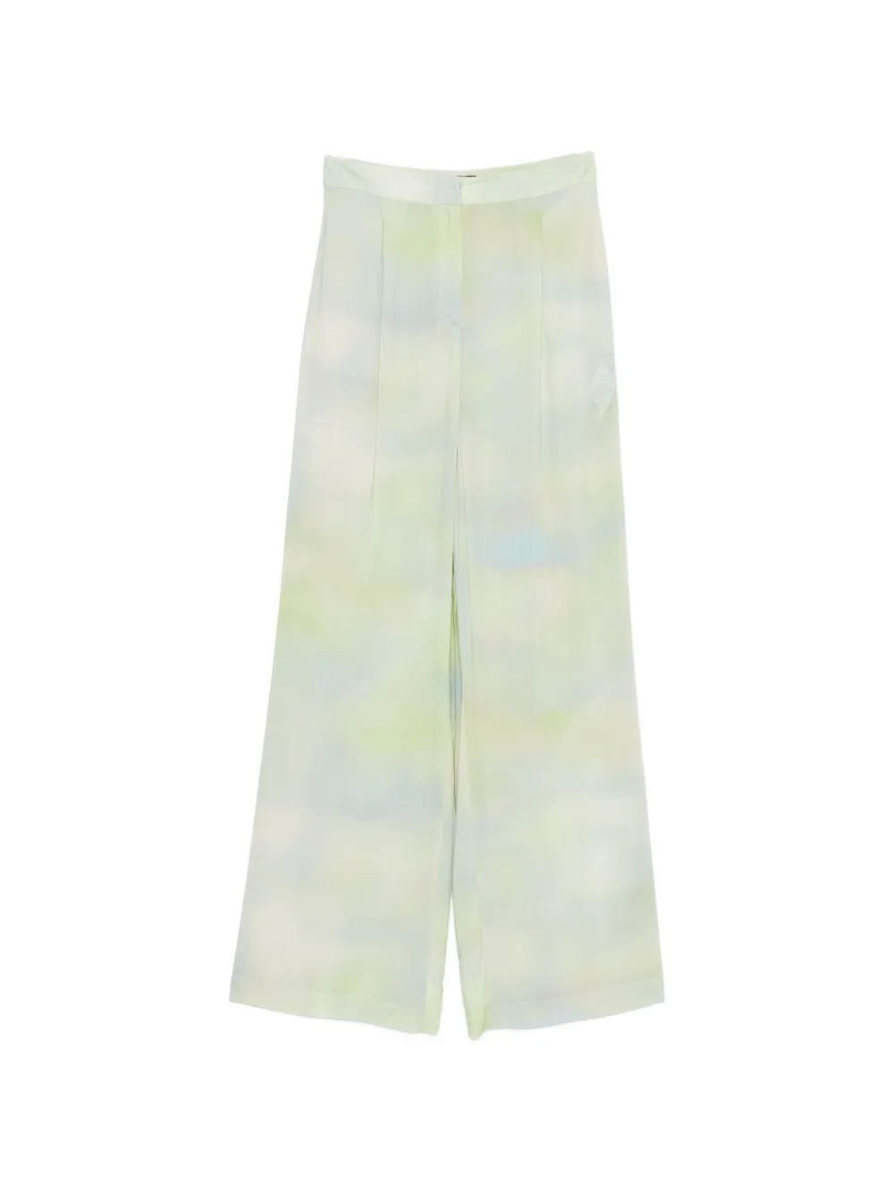 mvp wardrobe Pantaloni svasati con fantasia tie dye - Verde