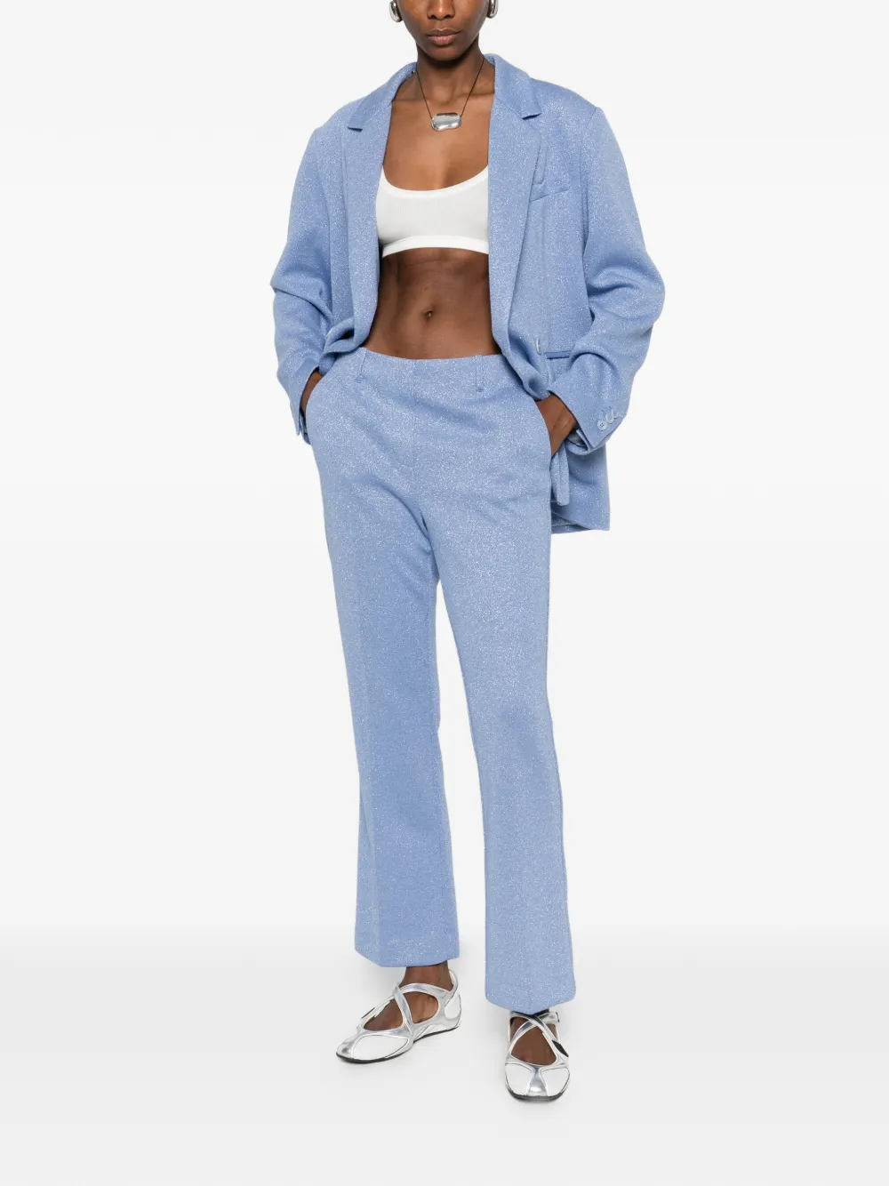  Circus Hotel Glitter Trousers - Blue 