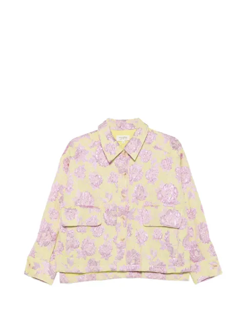 PSOPHIA floral-jacquard flap-pocket long-sleeve jacket