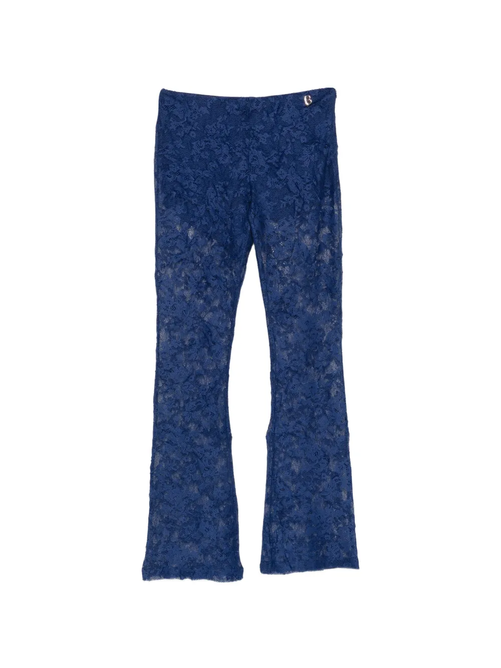 Blugirl lace logo-plaque flared trousers - Blau