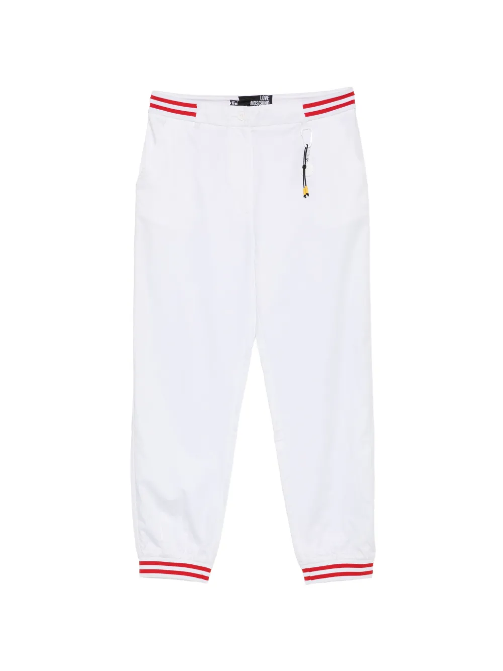 Love Moschino striped-trim trousers - Bianco