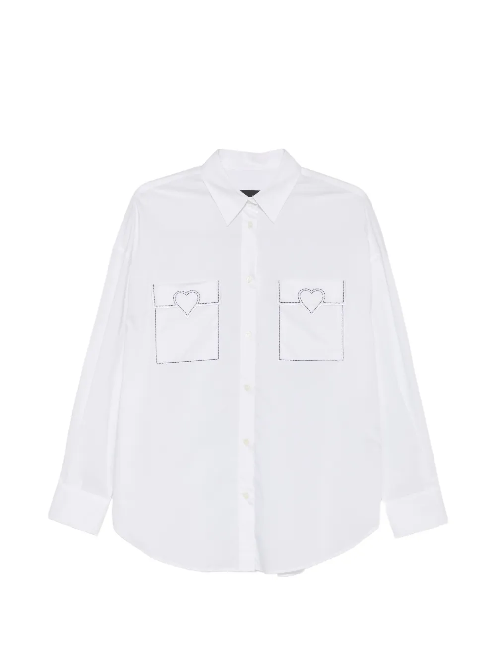 Love Moschino heart-embroidered shirt - Bianco