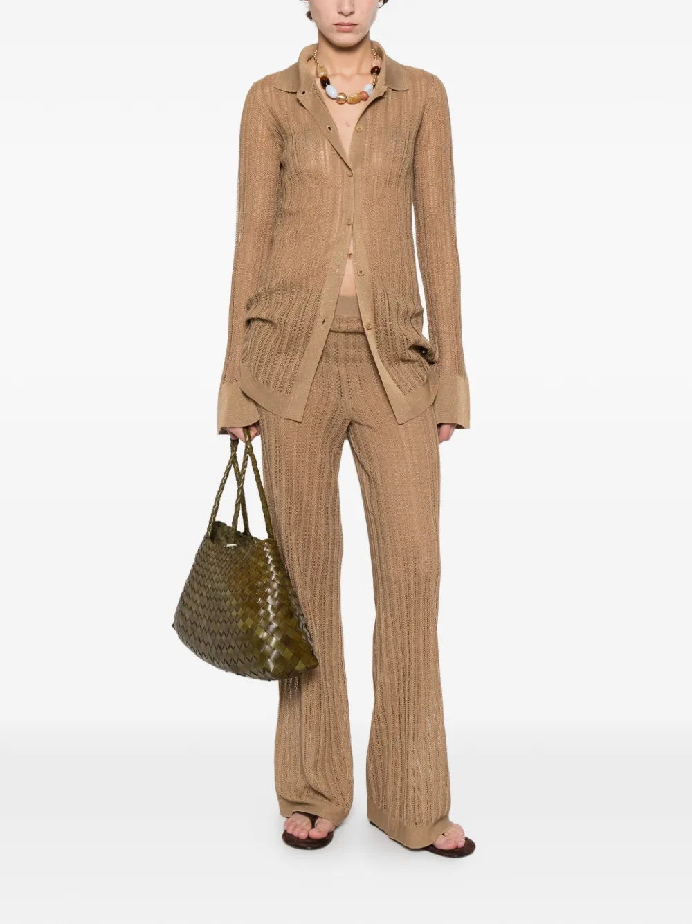  Circus Hotel Open-knit Cardigan - Neutrals 