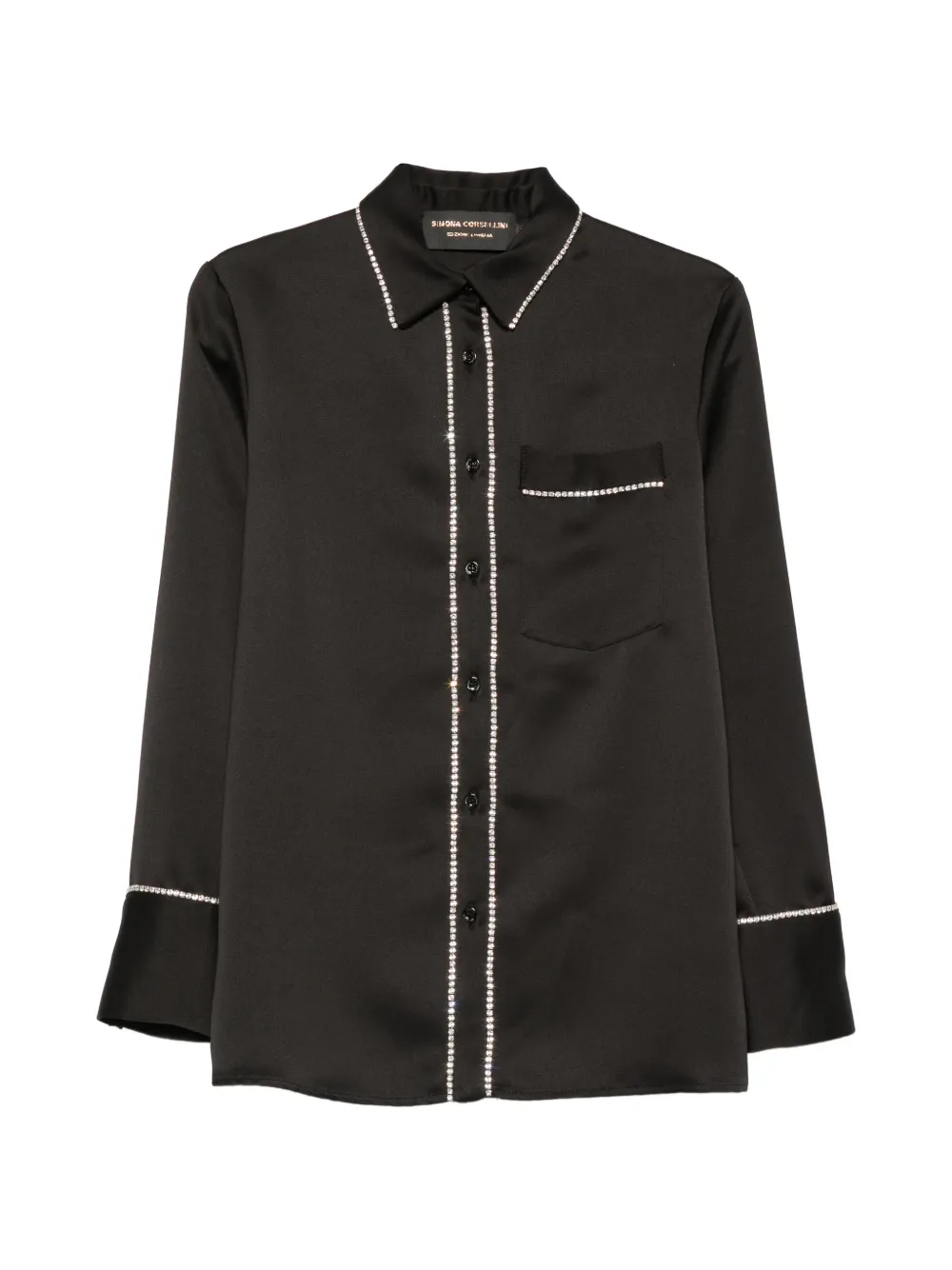 SIMONA CORSELLINI chemise à ornements en cristal - Noir