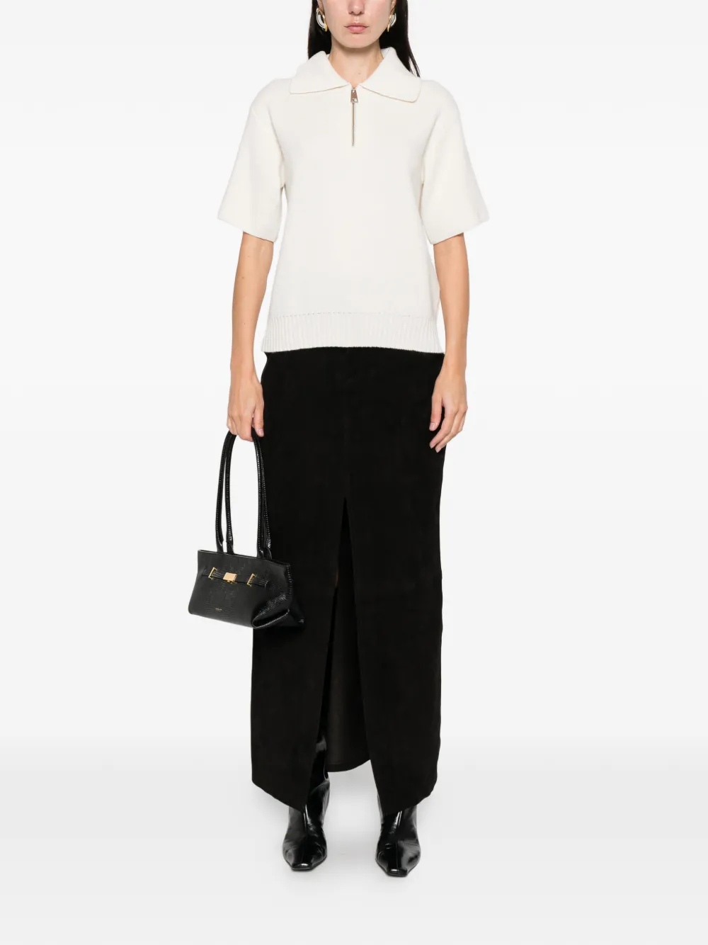 Liviana Conti Cameron Zip-up Sweater In Neutral