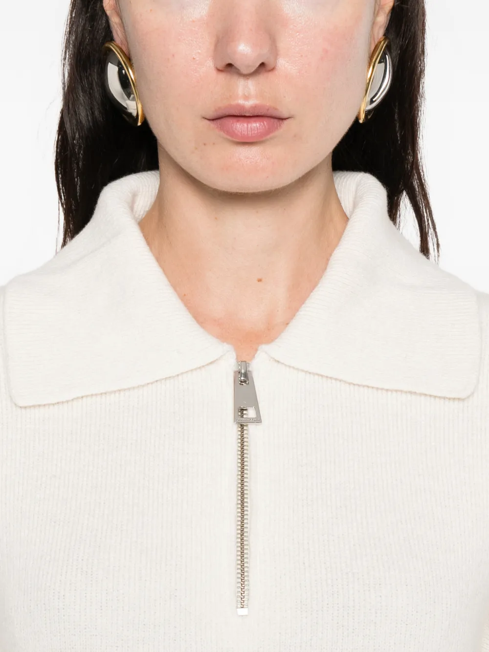 Liviana Conti Cameron Zip-up Sweater In Neutral