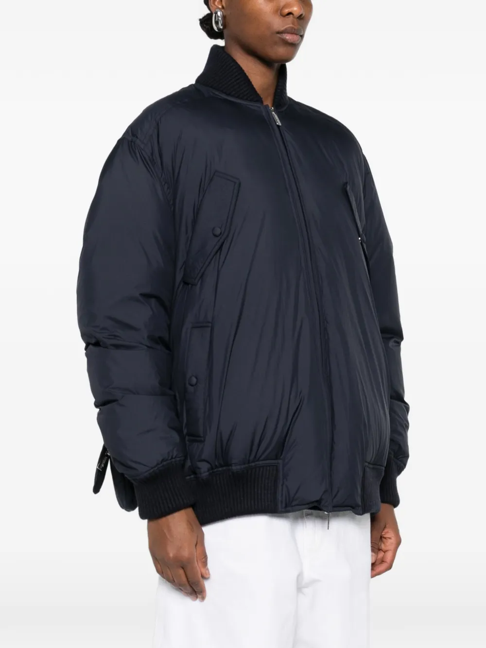  Circus Hotel Padded Bomber Jacket - Blue 