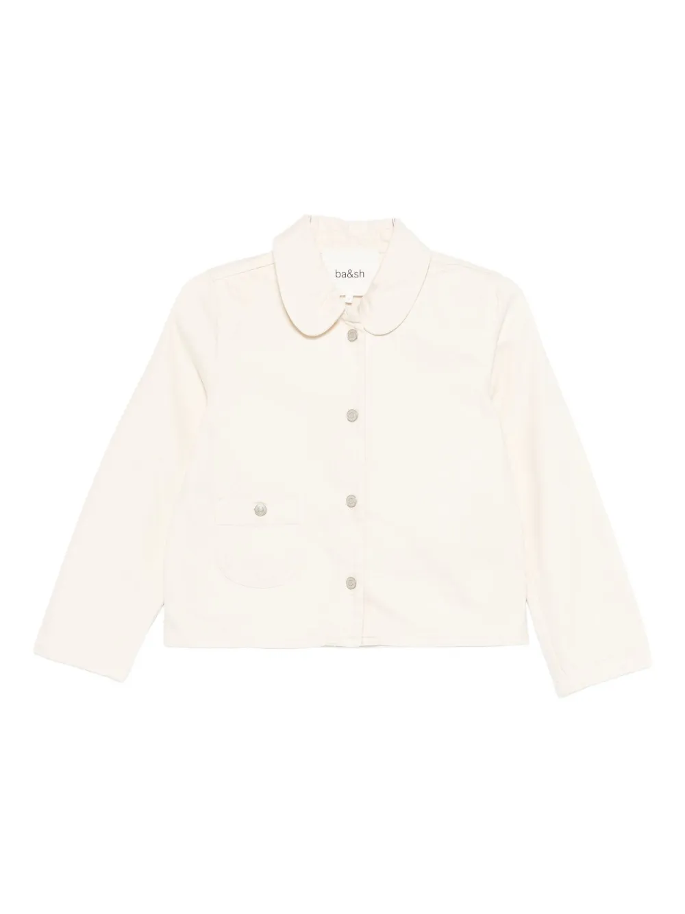 Ba&sh Etiny Peter Pan-collar Pocket Jacket In Neutral