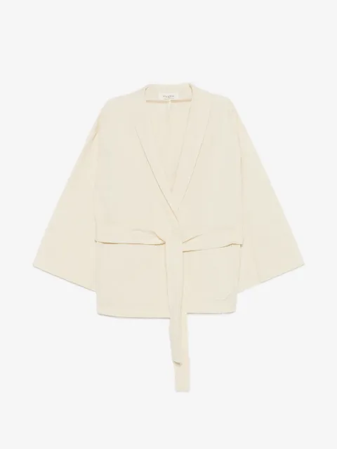 PSOPHIA belted wide-sleeve cotton oversized jacket