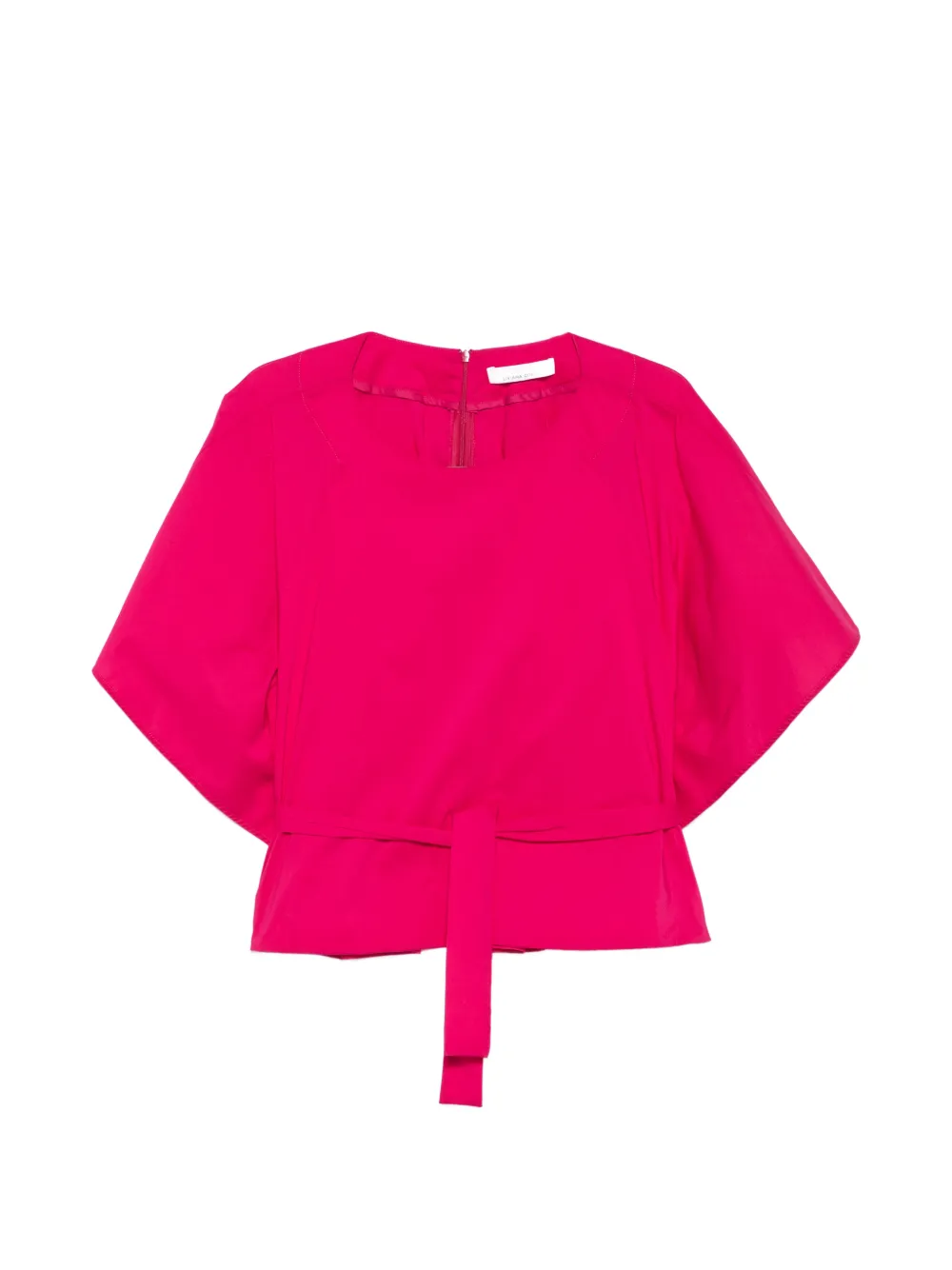 Liviana Conti crew neck belted blouse - Rosa