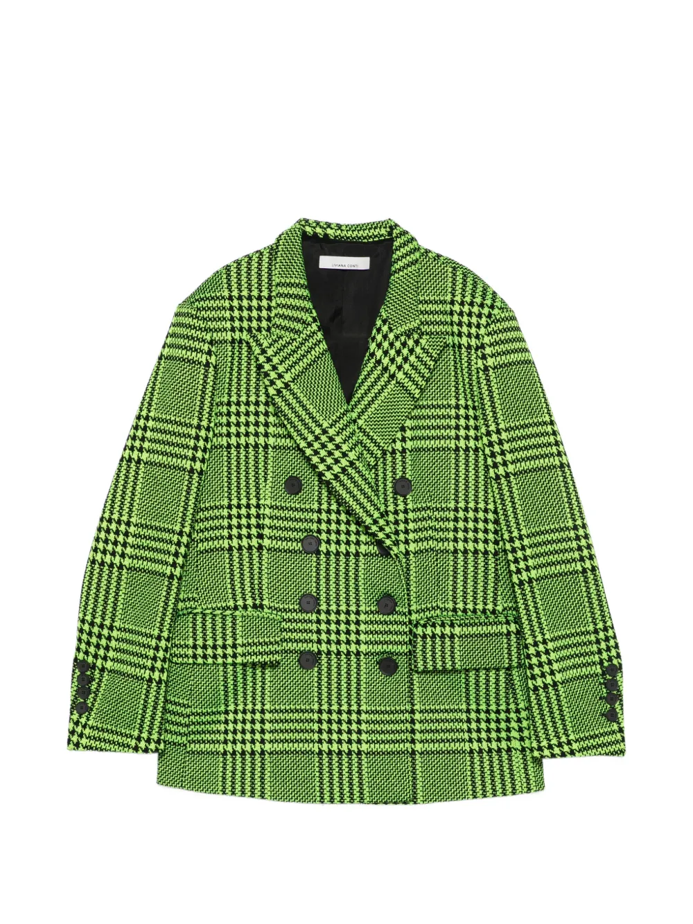 Liviana Conti double-breasted check-pattern blazer - Green