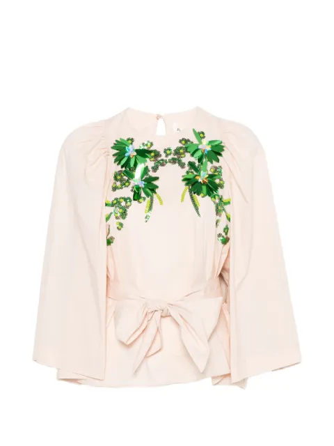 PSOPHIA blusa bordada con lentejuelas con moño en la cintura