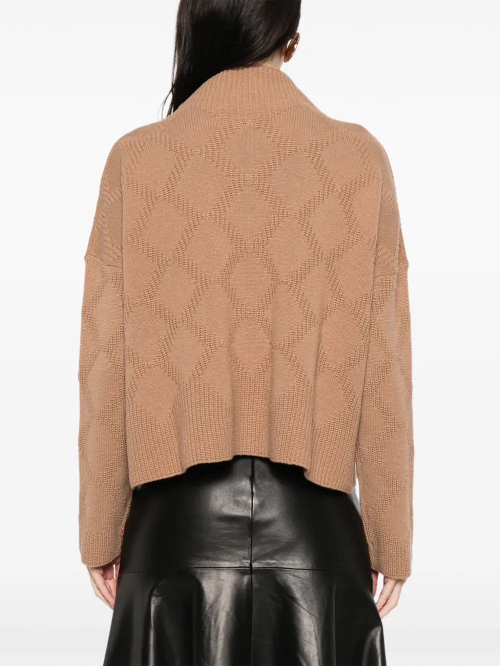 Liviana Conti Marta gebreide trui met hoge hals Bruin