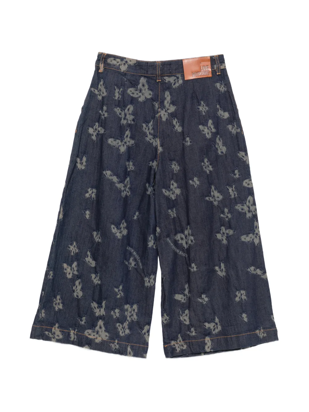 Love Moschino Cropped jeans met vlinderprint Blauw