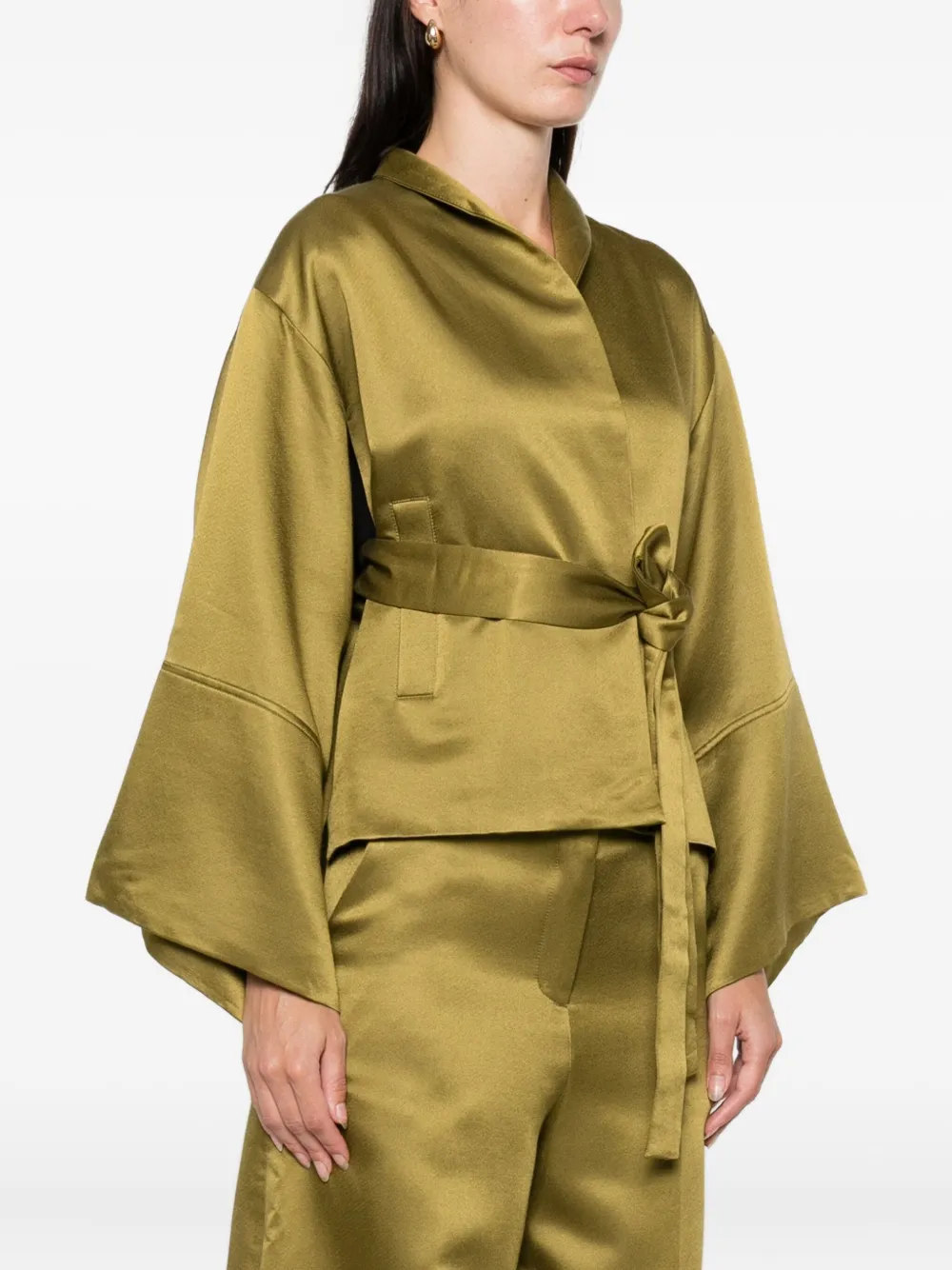 PSOPHIA Heritage jack met gestrikte taille Groen