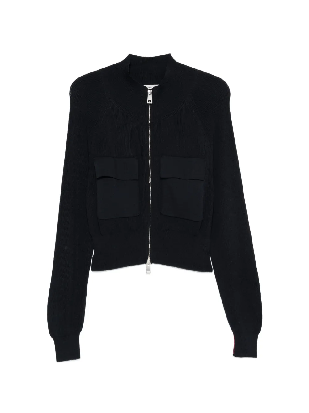 Liviana Conti ribbed-knit flap-pocket cardigan - Blau