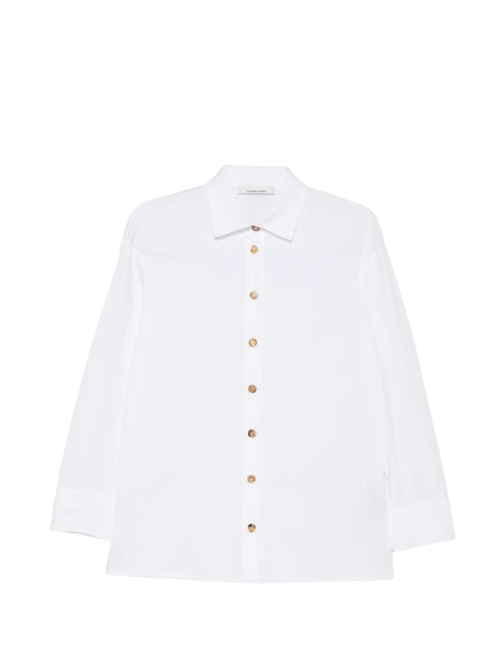 Liviana Conti button-fastening back-tie shirt - Weiß