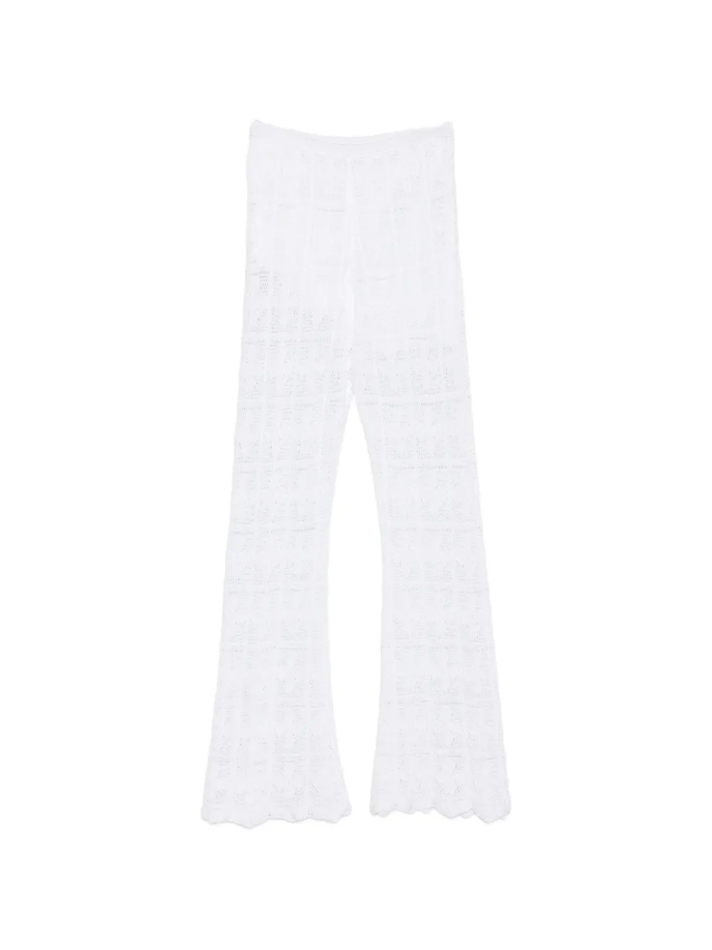 Liviana Conti crochet-knit flared trousers - Weiß