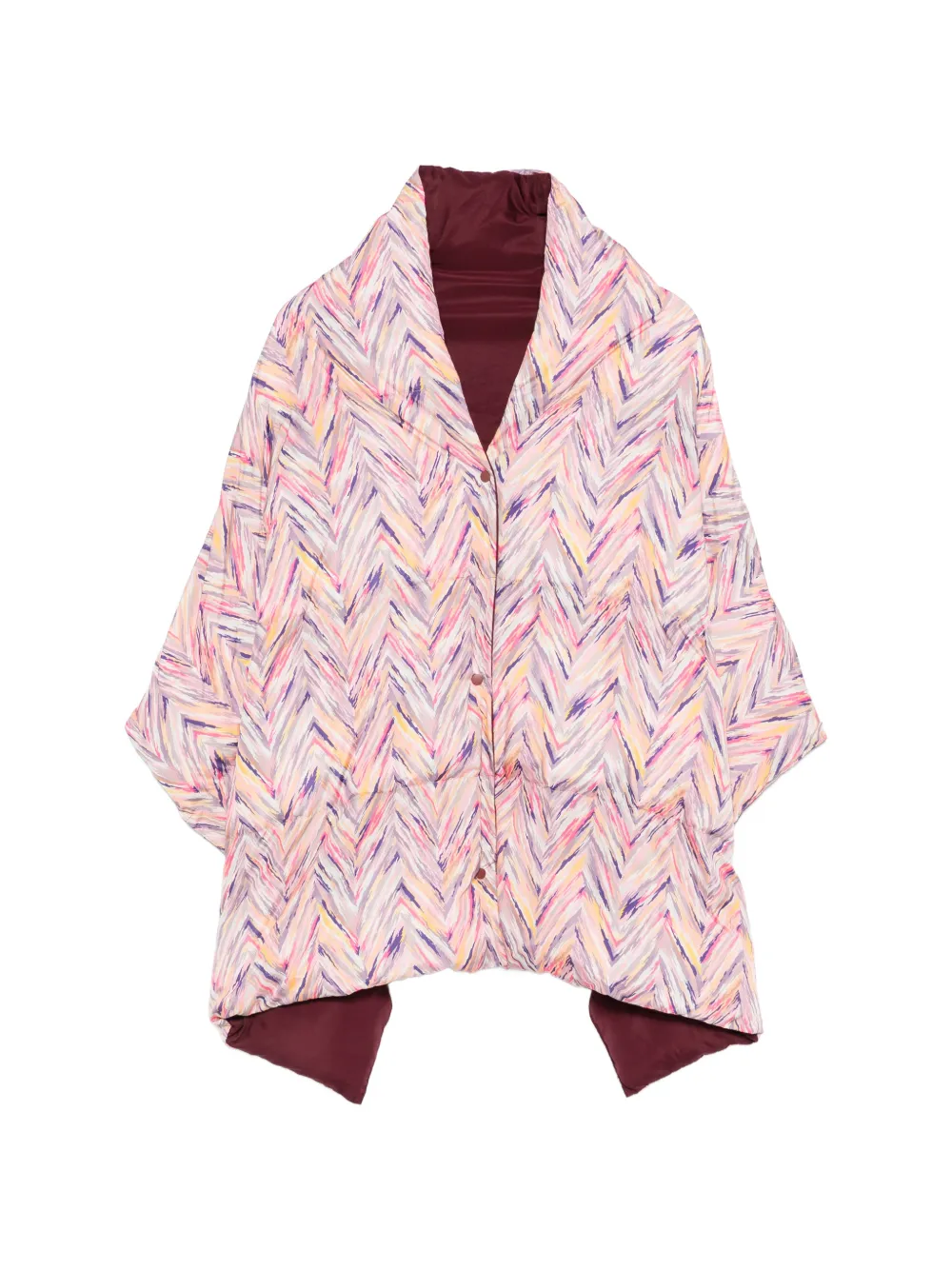 Missoni chevron-print padded cape - Toni neutri