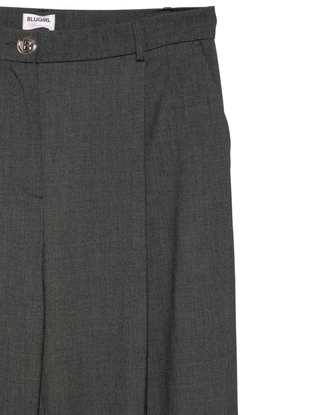 Blugirl Broek met logoknoop en plooien Grijs