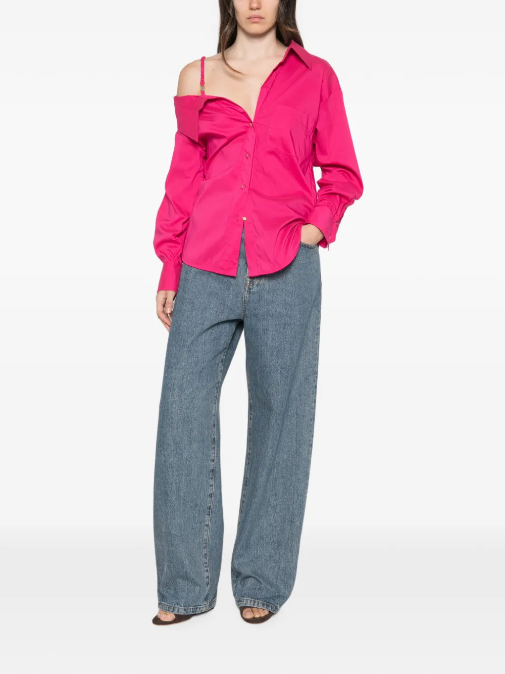 Blugirl off-shoulder shirt Roze