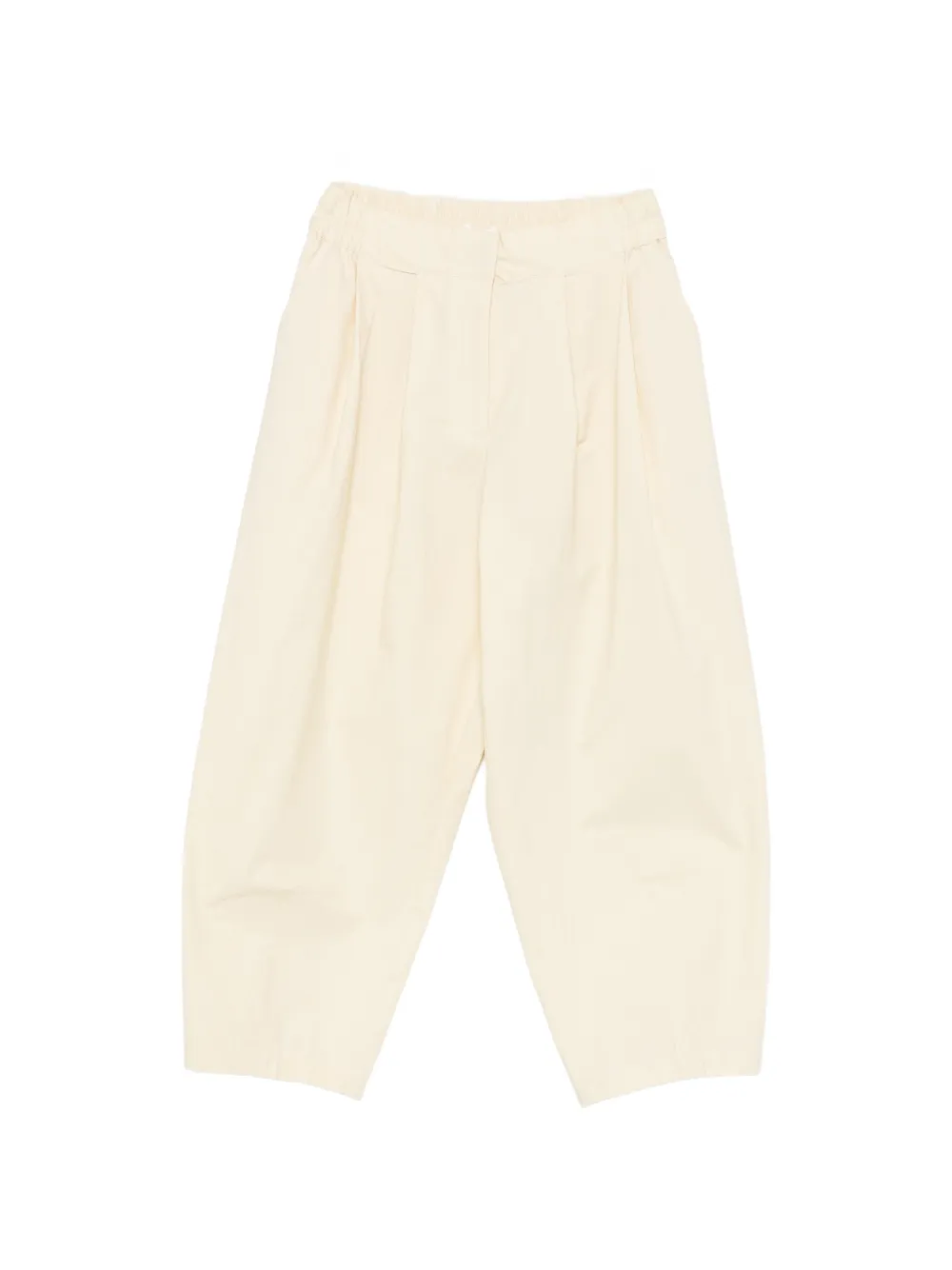 PSOPHIA pleated elasticated-waistband cotton trousers