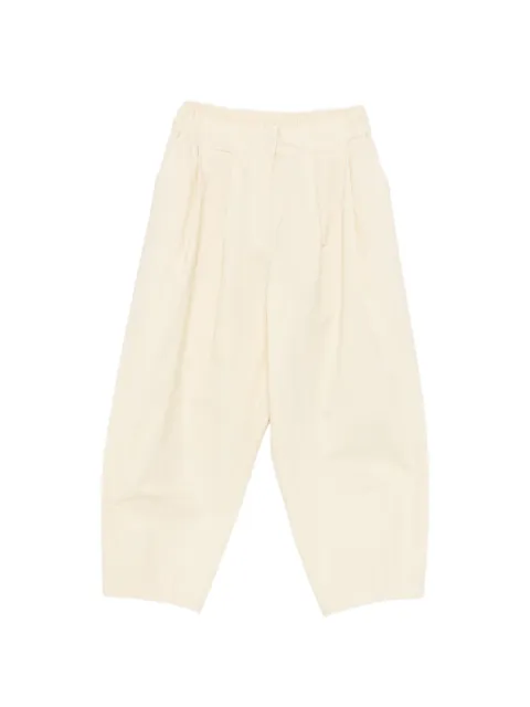 PSOPHIA pleated elasticated-waistband cotton trousers