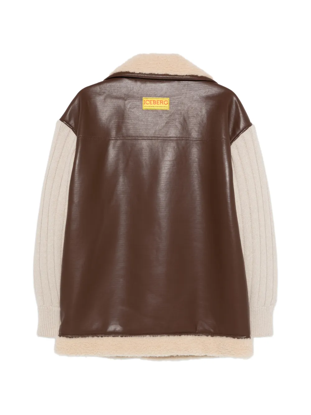  Iceberg Panelled Coat - Brown 